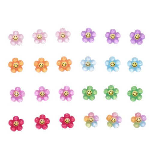 Multicolored five-petal flower accessories resin small parts