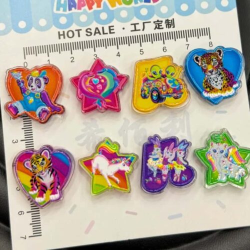 Lisa Frank Style Rainbow Animal Acrylic Charms