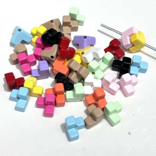 12*12MM Mini Colorful Building Toy Blocks Bricks Acrylic Beads