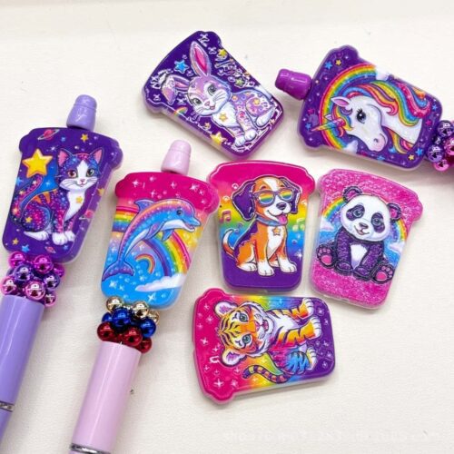 Lisa Frank Animal Pen Topper Beads