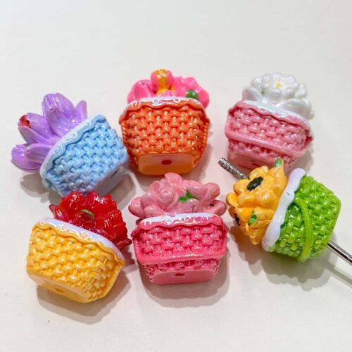 Perforated 3D Colorful Bouquet Flower Basket