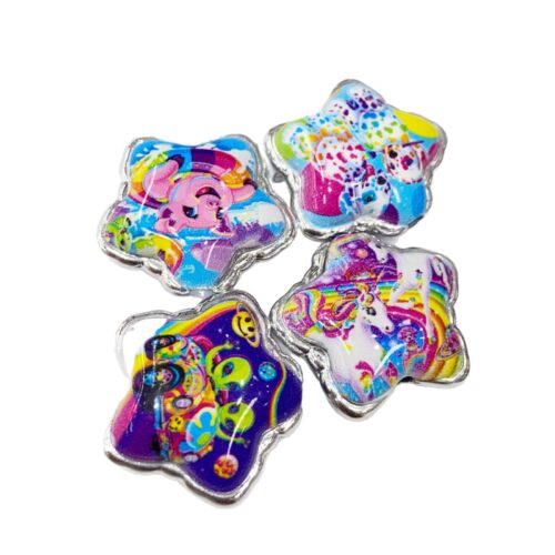 Lisa Frank SilveryRainbow Animal Acrylic Star Beads
