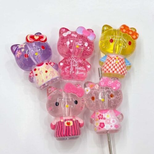 Transparent Quicksand Hello Kitty Acrylic Beads For DIY Bead Pens