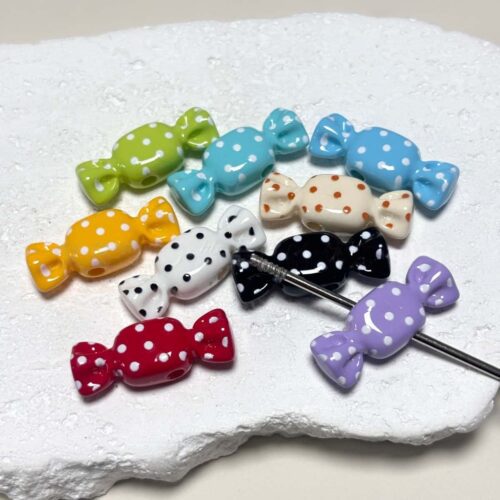 Cute Multicolor Polka Dot Candy Craft Beads
